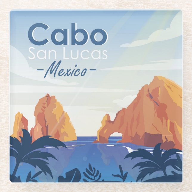 Cabo San Lucas Mexico Glass Coaster (Front)