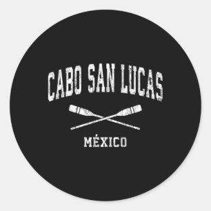 Cabo San Lucas Mexico Nautical Paddles Sports Oars Classic Round Sticker