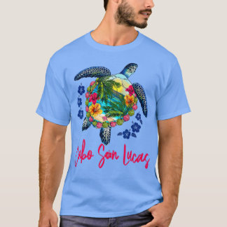 Cabo San Lucas Mexico Sea Turtle  Hibiscus Summer  T-Shirt