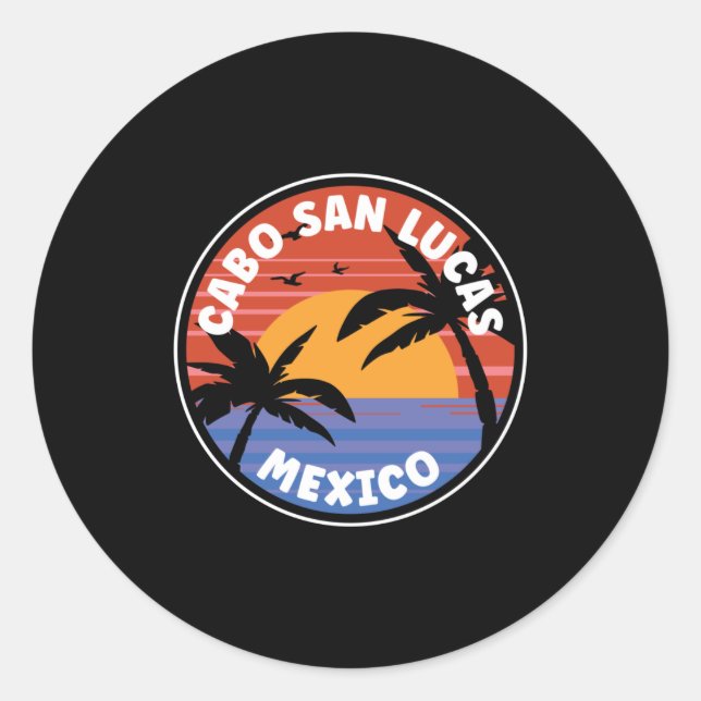 Cabo San Lucas Mexico Sunrise Classic Round Sticker (Front)