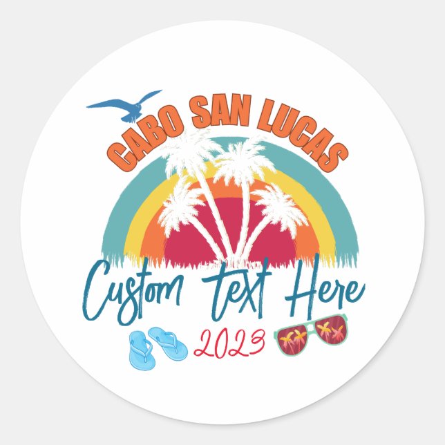 Cabo San Lucas Mexico Vacation Personalisation  Classic Round Sticker (Front)