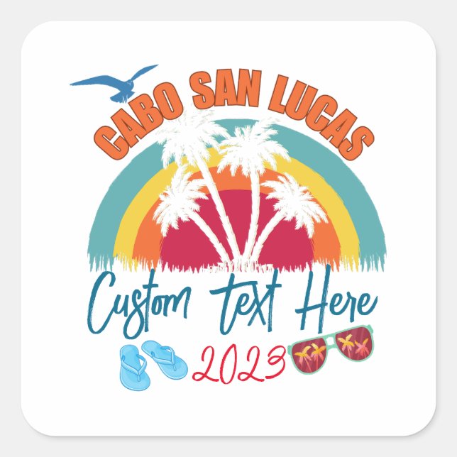 Cabo San Lucas Mexico Vacation Personalisation  Square Sticker (Front)