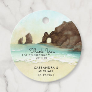 Cabo San Lucas Mexico Watercolor Favour Tags