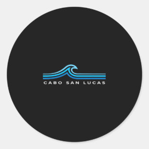 Cabo San Lucas Mexico Waves Vintage Mens Women Boy Classic Round Sticker