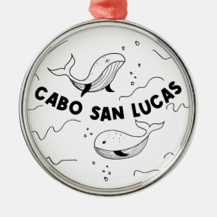 Cabo San Lucas Mexico Whales Metal Tree Decoration