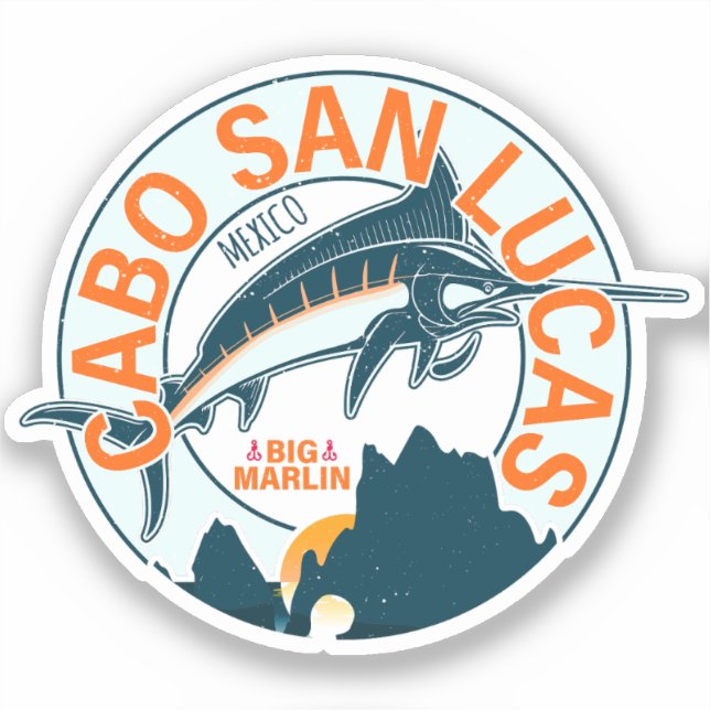 Cabo San Lucas Nautical Fishing Sailfish Vintage (Front)