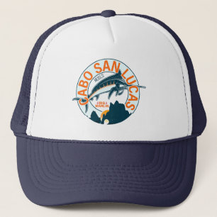 Cabo San Lucas Nautical Fishing Sailfish Vintage Trucker Hat