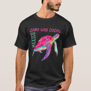 Cabo San Lucas Sea Turtles Mexico Turtle And Flowe T-Shirt