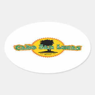Cabo San Lucas Sun Oval Sticker