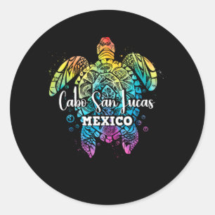 Cabo San Lucas Tie Dye Sea Turtle Matching Family Classic Round Sticker