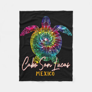 Cabo San Lucas Tie Dye Sea Turtle Matching Family Fleece Blanket