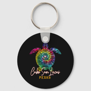 Cabo San Lucas Tie Dye Sea Turtle Matching Family  Key Ring