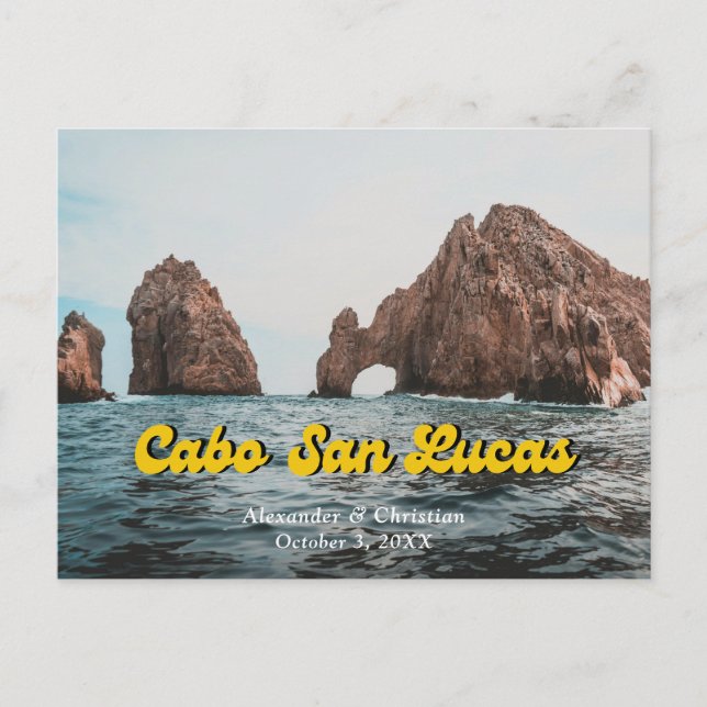 Cabo Save the Date Postcard Mexico Wedding (Front)