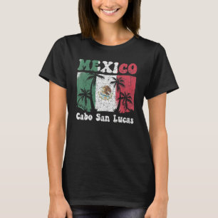 Cabo Summer Vacation Palm Trees Mexican Flag Mexic T-Shirt