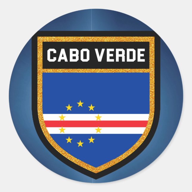 Cabo Verde Flag Classic Round Sticker (Front)
