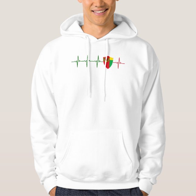 Cabo Verde Historic Flag Shield Heartbeat T-Shirt Hoodie (Front)