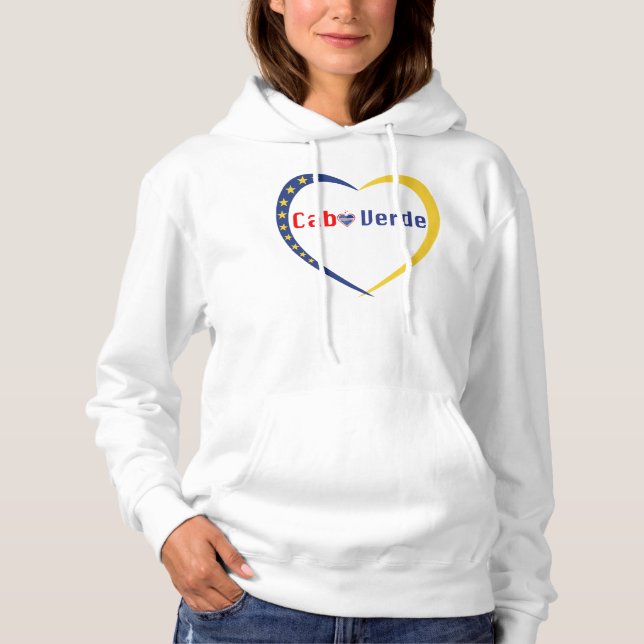 Cabo Verde Stars Heart Hoodie (Front)