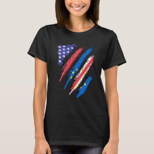 Cabo Verdean American Patriot Grown Heart Flag Str T-Shirt