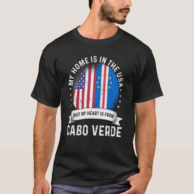 Cabo Verdean American Patriot Grown Proud Home USA T-Shirt (Front)
