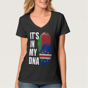 Cabo Verdean And Belarusian Mix DNA Flag Heritage T-Shirt