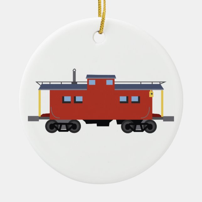 Caboose Ceramic Tree Decoration (Front)