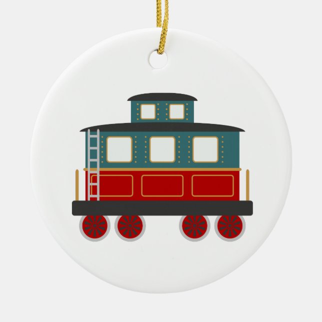 Caboose Ceramic Tree Decoration (Front)