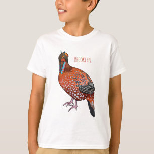 Cabot's tragopan bird cartoon illustration T-Shirt