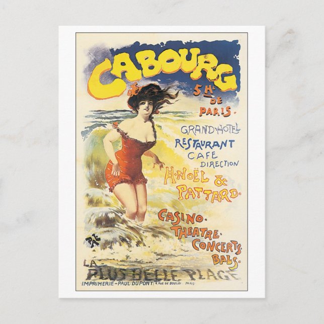 Cabourg Restaurant Cafe Paris Postcard (Front)