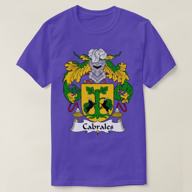 Cabrales Coat of Arms Family Crest  T-Shirt (Design Front)
