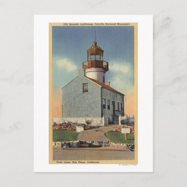 Cabrillo Nat'l Monument, Point Loma Lighthouse Postcard (Front)