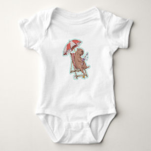 CABYBARA ON A DECK CHAIR BABY BODYSUIT