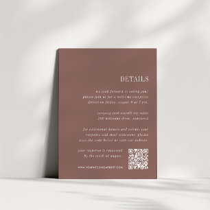 Cacao   All-in-One Wedding Details Enclosure Card
