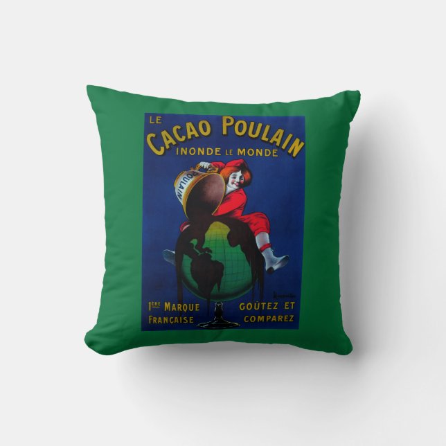 Cacao Poulain Vintage PosterEurope Cushion (Front)