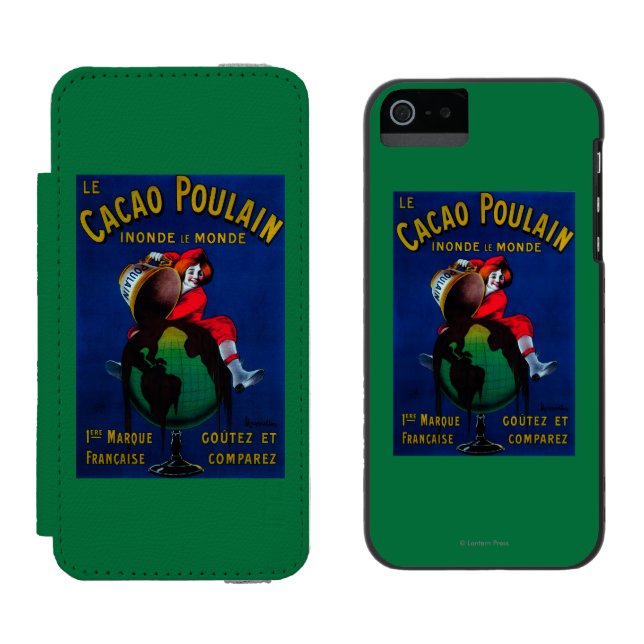 Cacao Poulain Vintage PosterEurope Incipio iPhone Wallet Case (Side by Side)
