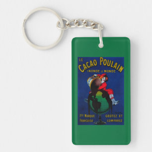 Cacao Poulain Vintage PosterEurope Key Ring