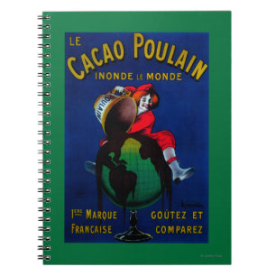 Cacao Poulain Vintage PosterEurope Notebook