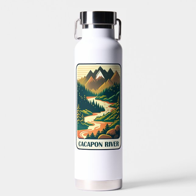 Cacapon River West Virginia Colours Water Bottle (Front)