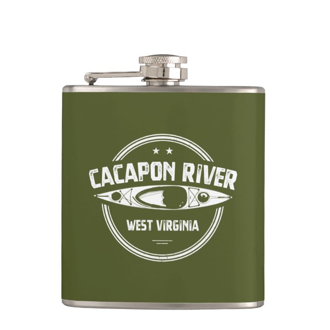 Cacapon River, West Virginia Hip Flask (Front)