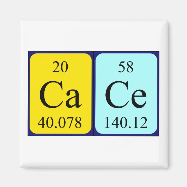 Cace periodic table name magnet (Front)