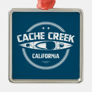 Cache Creek California Kayaking Metal Tree Decoration