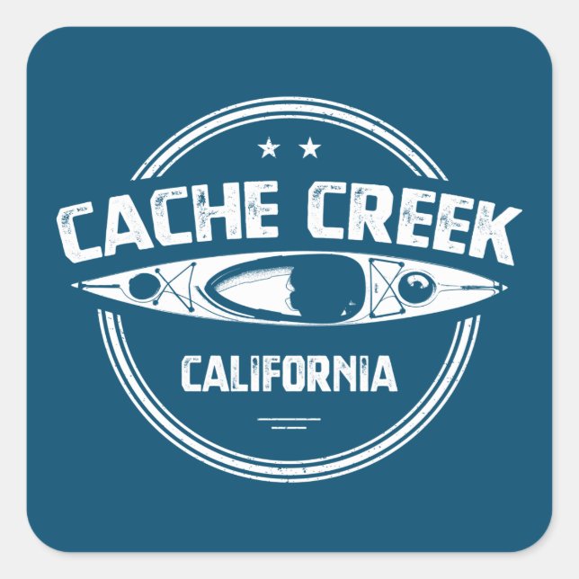 Cache Creek California Kayaking Square Sticker (Front)
