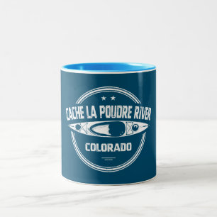 Cache la Poudre River Colorado Kayaking Two-Tone Coffee Mug