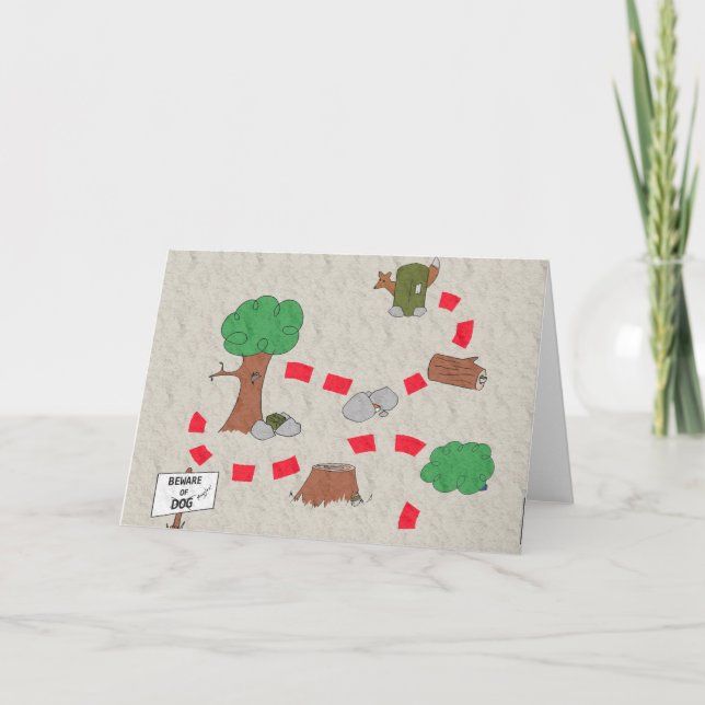 Caching Treasure Map Greeting Card (Front)