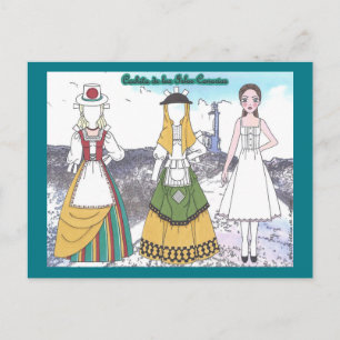Cachita of the Canary Islands Paper Doll Postcard