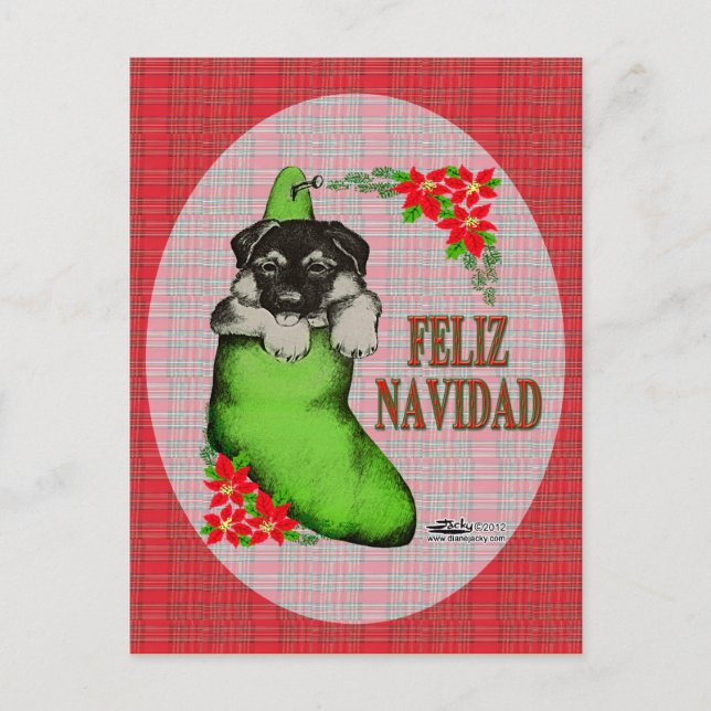Cachorrito Feliz Navidad Holiday Postcard (Front)