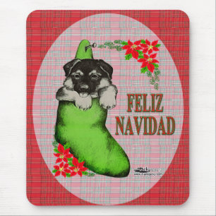 Cachorrito Feliz Navidad Mouse Mat
