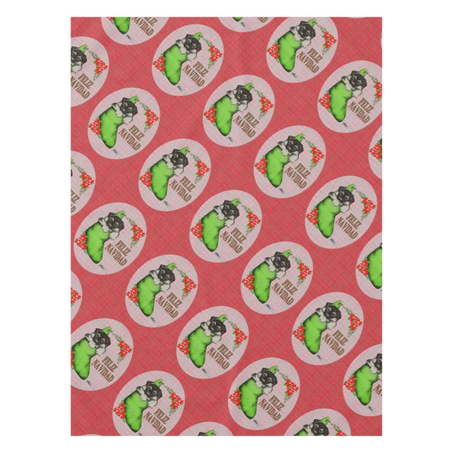 Cachorrito Feliz Navidad Tablecloth (Front)