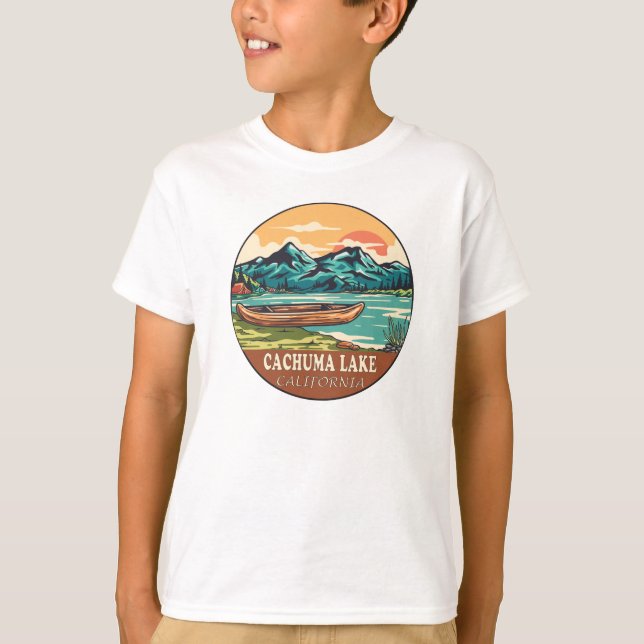 Cachuma Lake California Boating Fishing Emblem T-Shirt (Front)