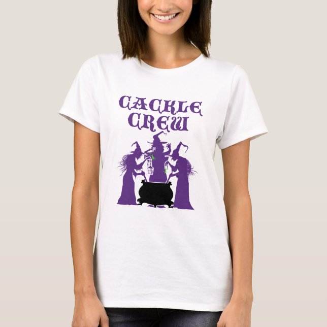 Cackle Crew Mediaeval Halloween Witch Witches T-Shirt (Front)