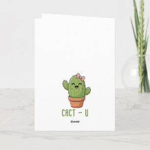 Cact-Us Funny Cactus Couple Pun Anniversary Gift Card
